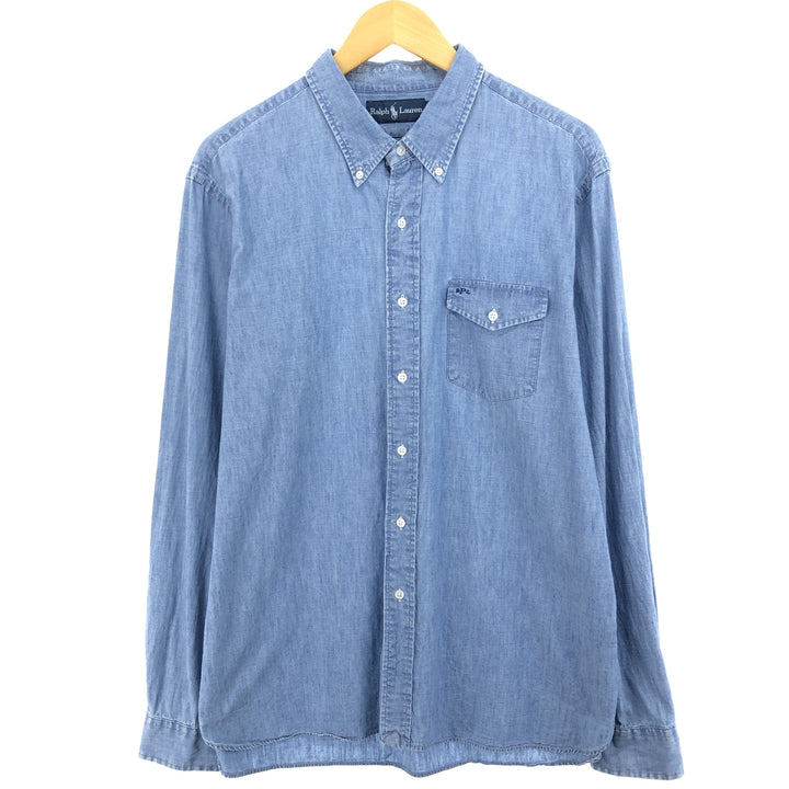 Ralph Lauren Long Sleeve Button Down Chambray Shirt Men's XL / eaa485735