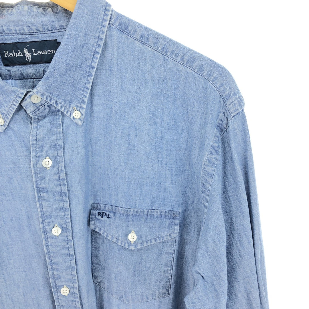 Ralph Lauren Long Sleeve Button Down Chambray Shirt Men's XL / eaa485735