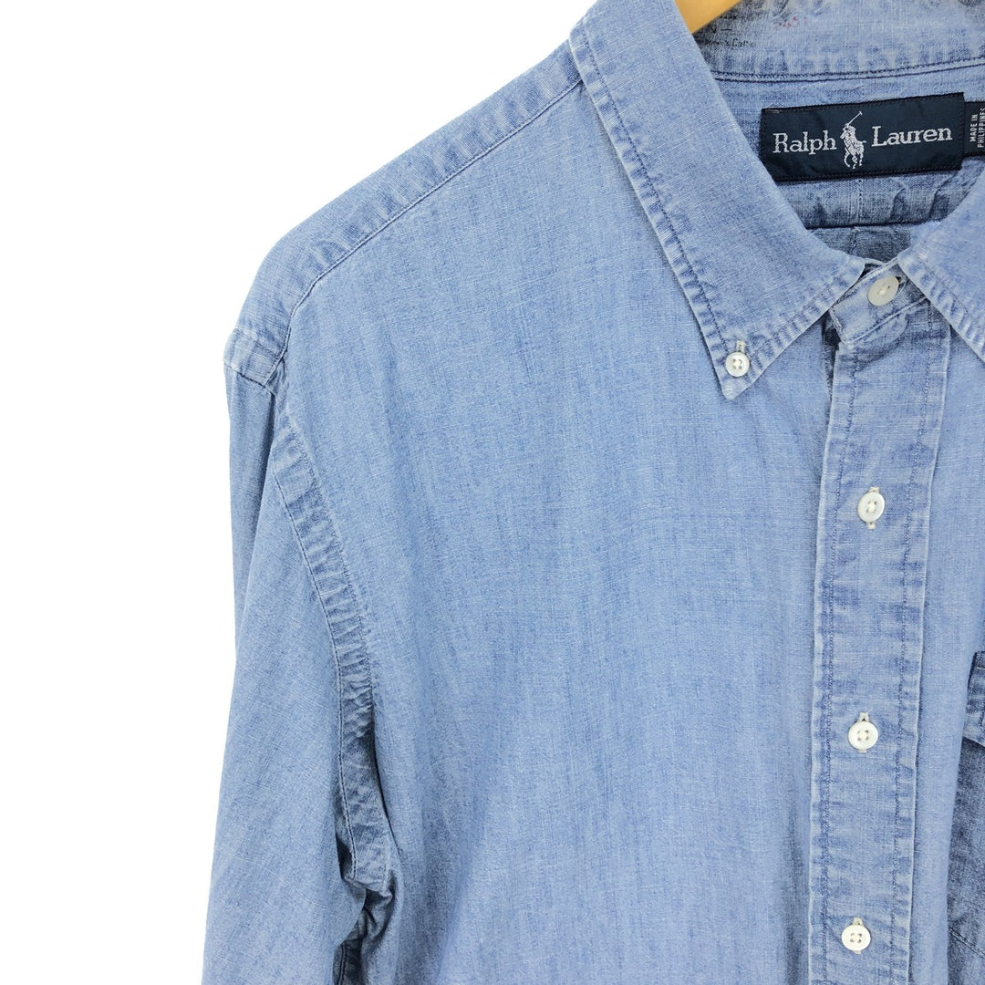 Ralph Lauren Long Sleeve Button Down Chambray Shirt Men's XL / eaa485735