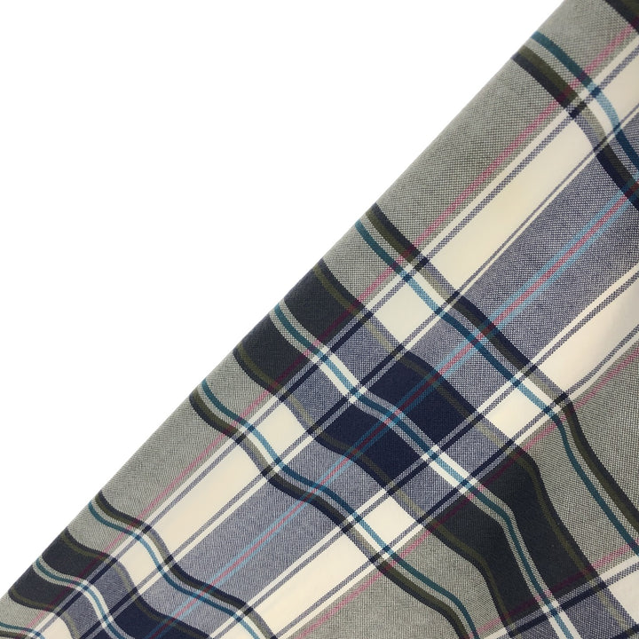 Vintage 80s-90'S Eddie Bauer black tag long-sleeved button-down plaid shirt, men's size L cotton navy blue type Vintage Second Hand