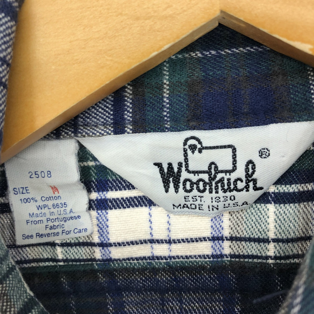 70'S WOOLRICH Long Sleeve Cotton Check Shirt Made in USA Men's M Size Vintage /eaa485747