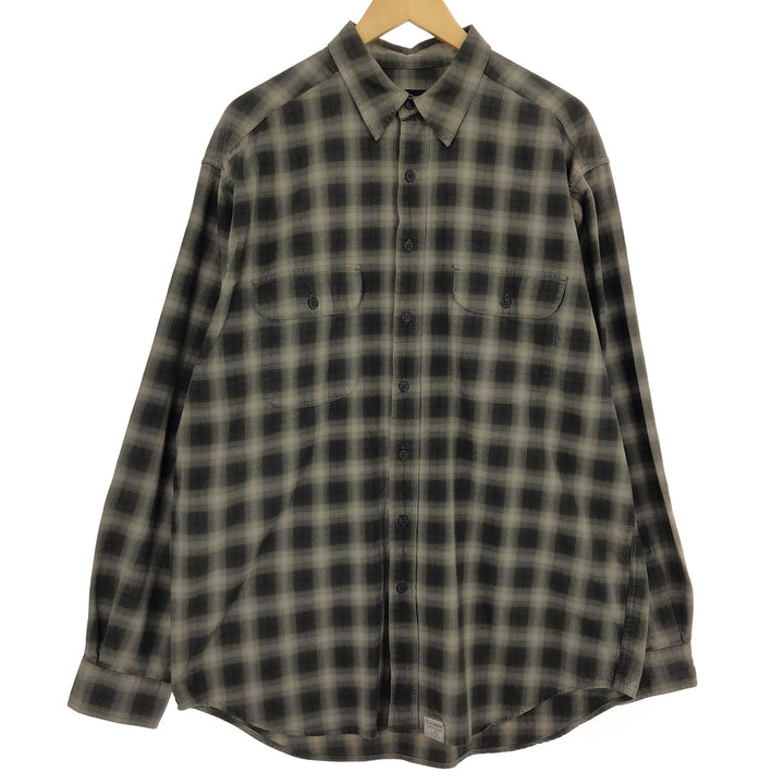 Eddie Bauer Ombre Check Long Sleeve Cotton Check Shirt Men's L size / eaa485751