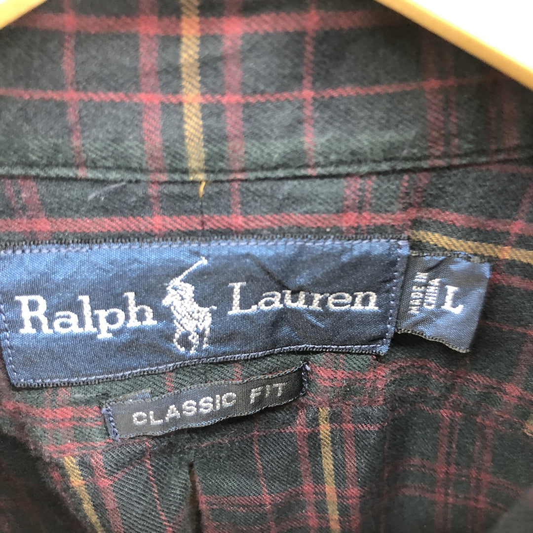 Ralph Lauren Classic Fit Long Sleeve Button Down Check Shirt Men's Size L / eaa485796