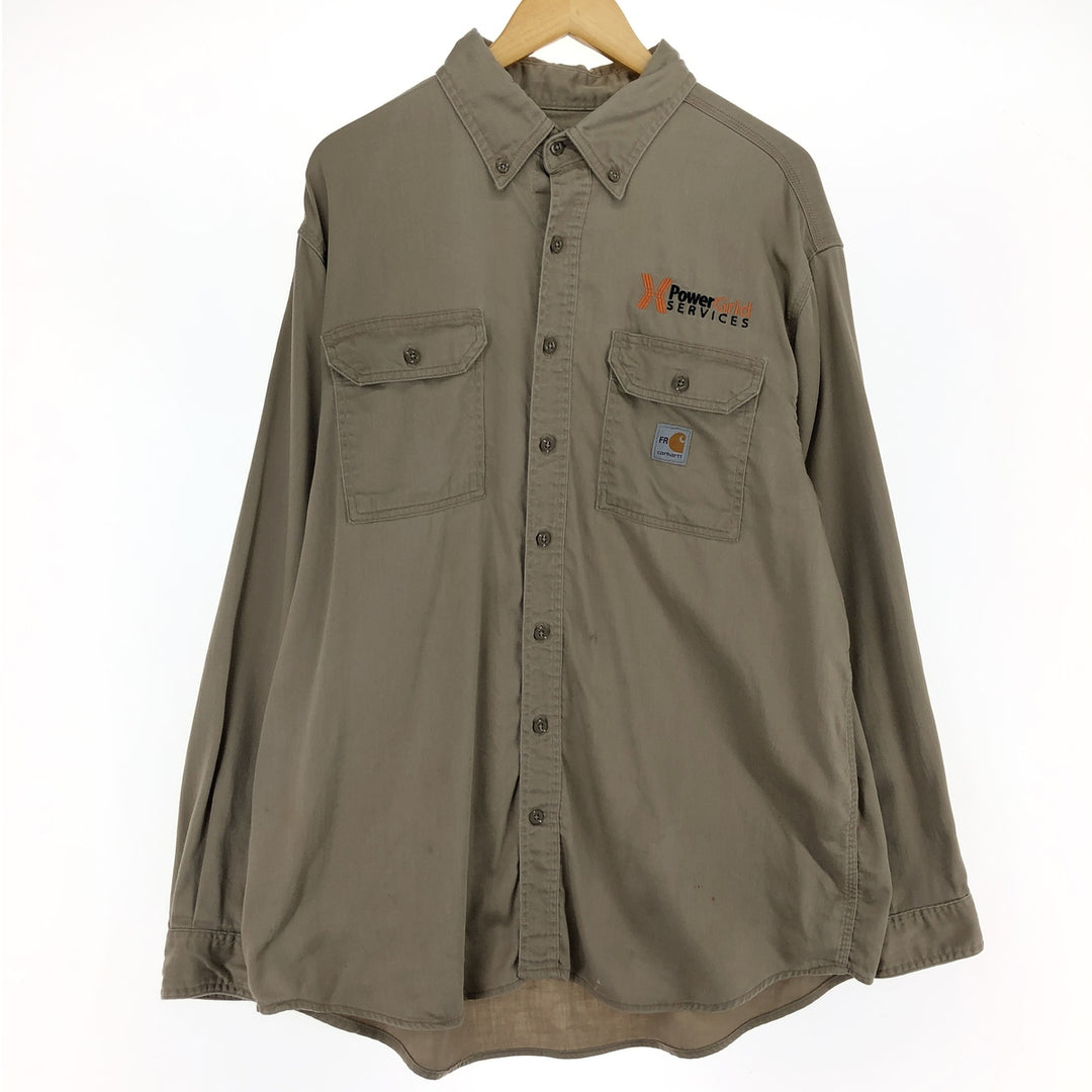 Carhartt FR Series Long Sleeve Button-Down Work Shirt Men's XL /eaa485804