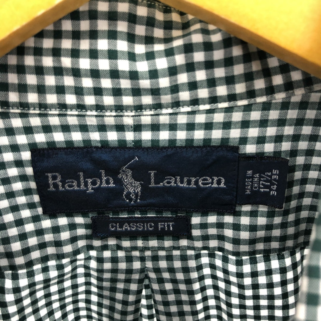 Ralph Lauren Classic Fit Gingham Check Long Sleeve Button Down Check Shirt Men's XL / eaa485842