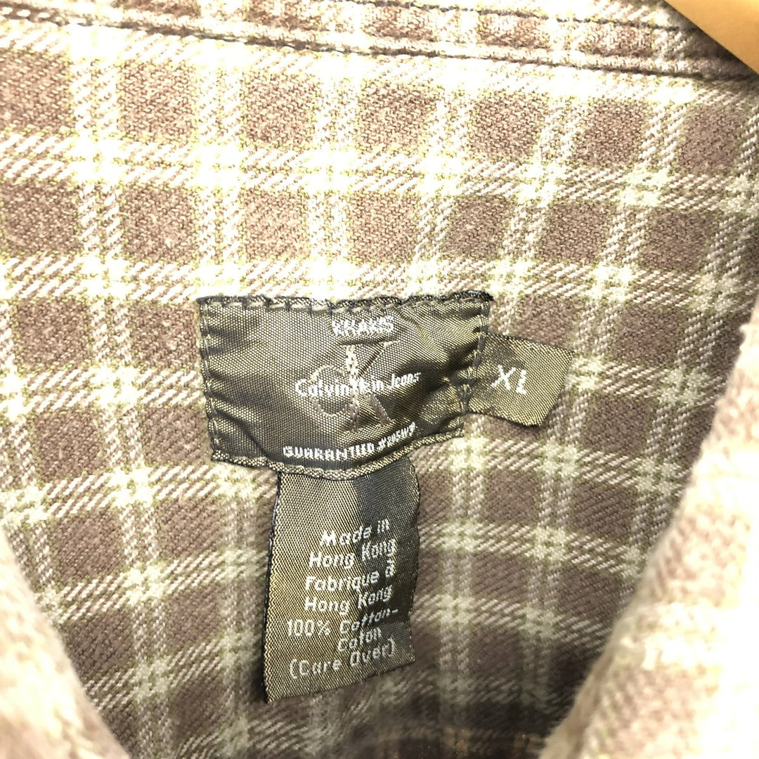 Calvin Klein Khakis Long Sleeve Flannel Check Shirt Men's XL /eaa485861