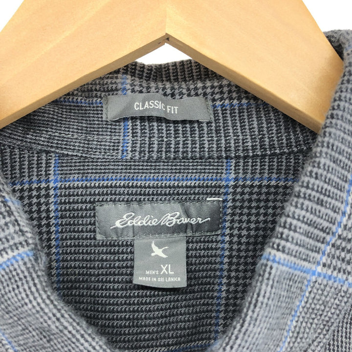 Eddie Bauer Glen Check Long Sleeve Button-Down Flannel Check Shirt Men's XL / eaa485862