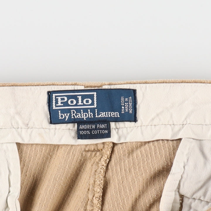 Ralph Lauren POLO by Ralph Lauren wide ribbed two-pleat corduroy pants for men, size W33 / eaa485962