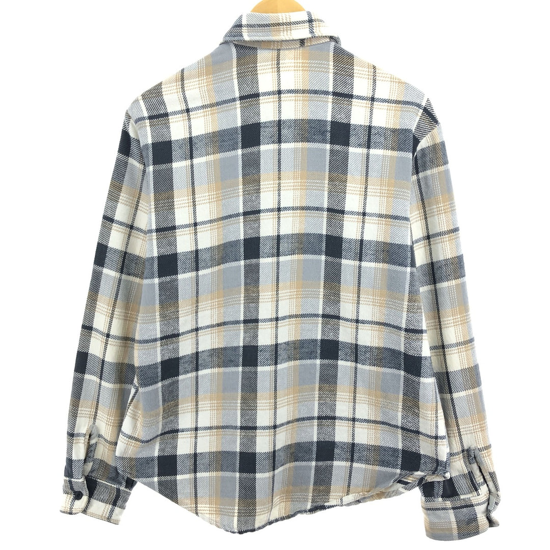 ~90'S Sears SPORTSWEAR Long Sleeve Heavy Flannel Check Shirt Men's Size L Vintage /eaa486012