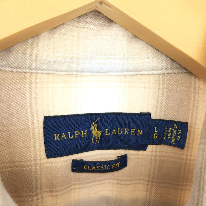 Ralph Lauren Classic Fit Long Sleeve Button Down Check Shirt Men's Size L / eaa486056