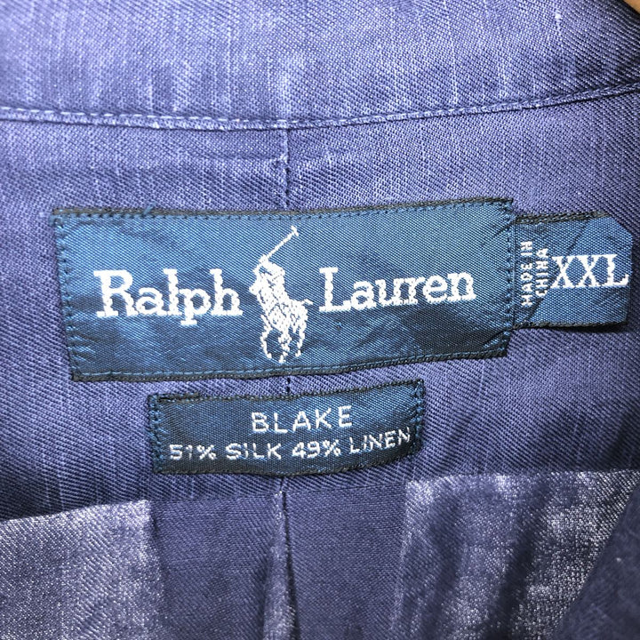 Ralph Lauren BLAKE long sleeve silk x linen button down shirt men's XXL equivalent / eaa486068