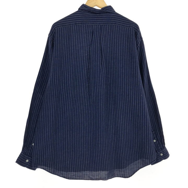 Ralph Lauren POLO by Ralph Lauren Stripe Pattern Long Sleeve Linen Shirt Men's XL / eaa486069