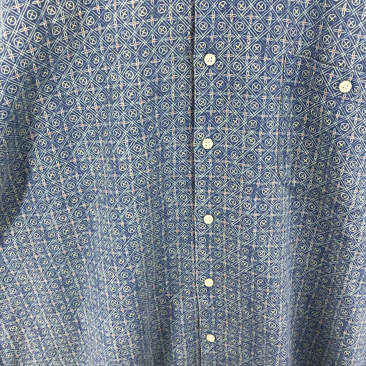 00'S Eddie Bauer all-over print open collar short sleeve linen shirt men's XL equivalent / eaa486185