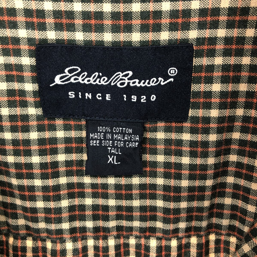 Eddie Bauer short sleeve button down check shirt men's XL size / eaa486187