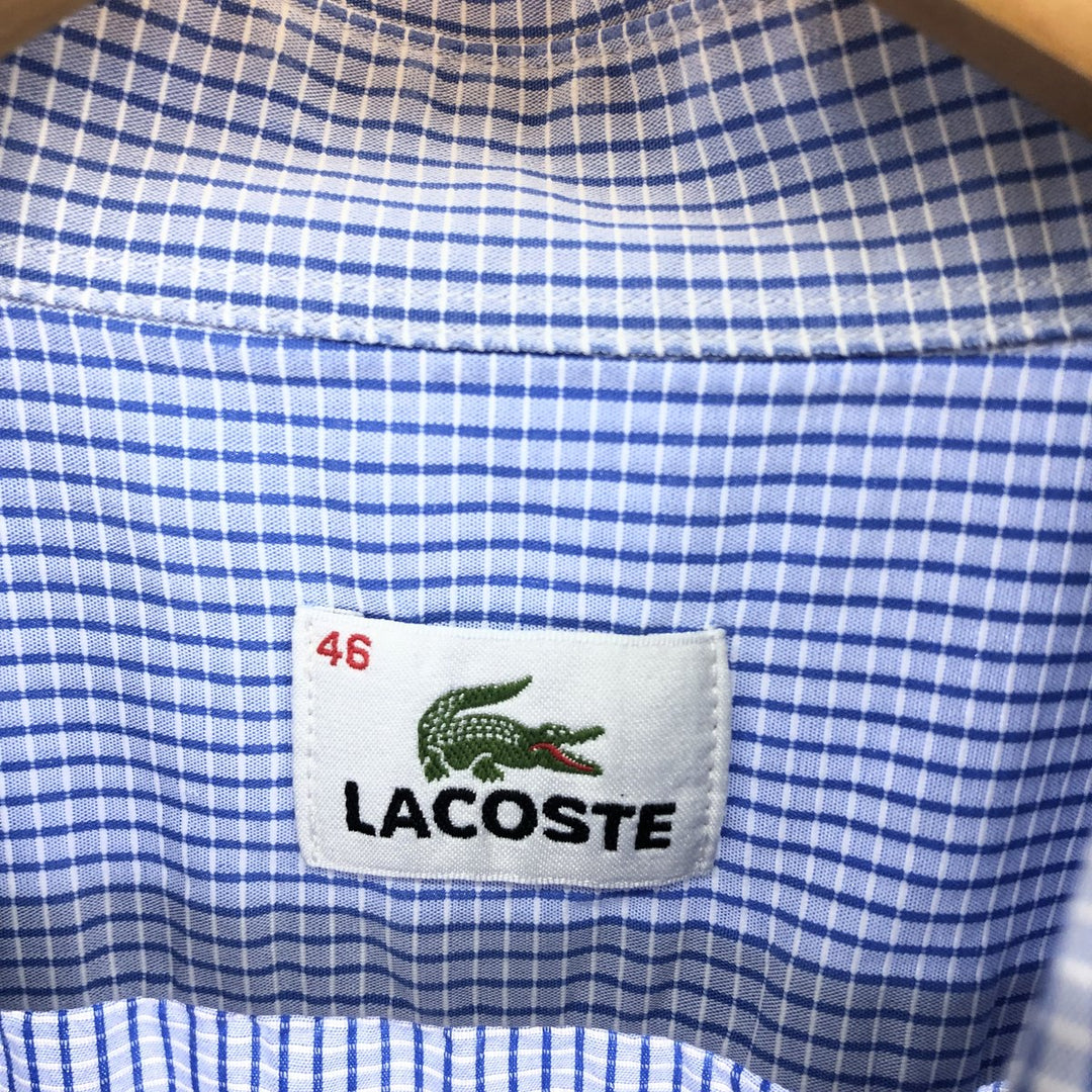 Lacoste LACOSTE short sleeve button down check shirt size 46 equivalent to men's XL / eaa486188