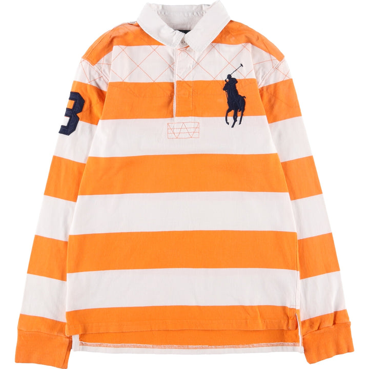 Ralph Lauren POLO by Ralph Lauren Big Pony Border Pattern Long Sleeve Rugby Shirt Women's L size / eaa486208