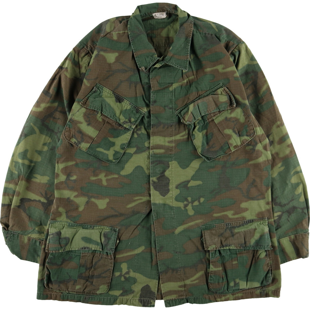 1960'S US Military Jungle Fatigue 5th Camouflage Pattern Military Combat Jacket Made in USA Men's M Size Vintage /eaa486243