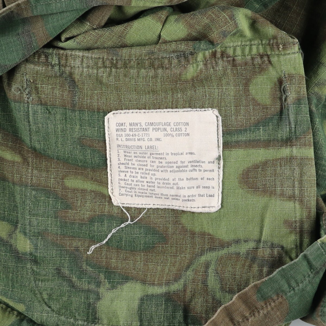 1960'S US Military Jungle Fatigue 5th Camouflage Pattern Military Combat Jacket Made in USA Men's M Size Vintage /eaa486243