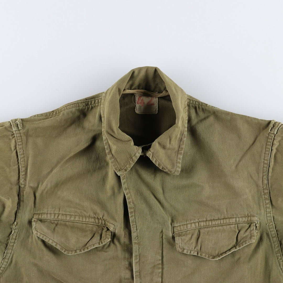 1960'S French military genuine M-47 late model HBT herringbone twill military field jacket size 42 men's L equivalent /eaa486245