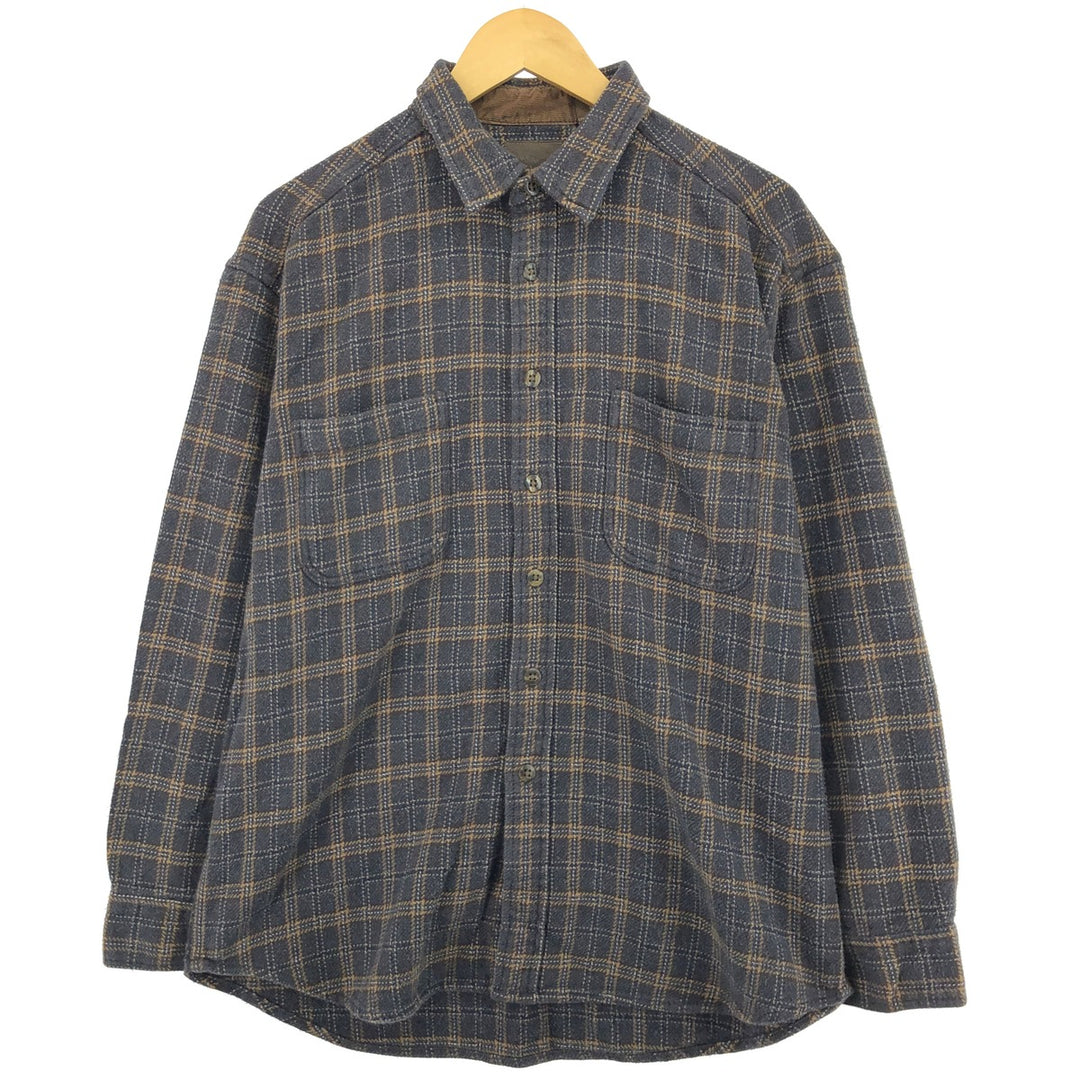 ST JOHN'S BAY Long Sleeve Flannel Check Shirt Men's Size L /eaa486307