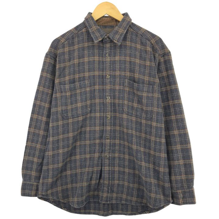 ST JOHN'S BAY Long Sleeve Flannel Check Shirt Men's Size L /eaa486307