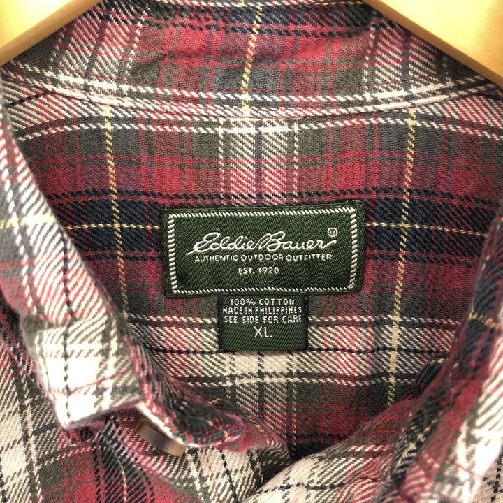 00'S Eddie Bauer long sleeve button down flannel check shirt men's XL size / eaa486427