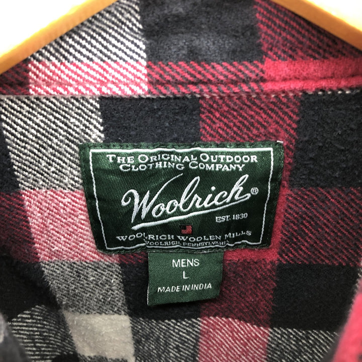 WOOLRICH Long Sleeve Heavy Flannel Check Shirt Men's Size L / eaa486429