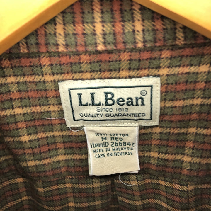 00'S LLBean Long Sleeve Flannel Check Shirt Men's M Size /eaa486432