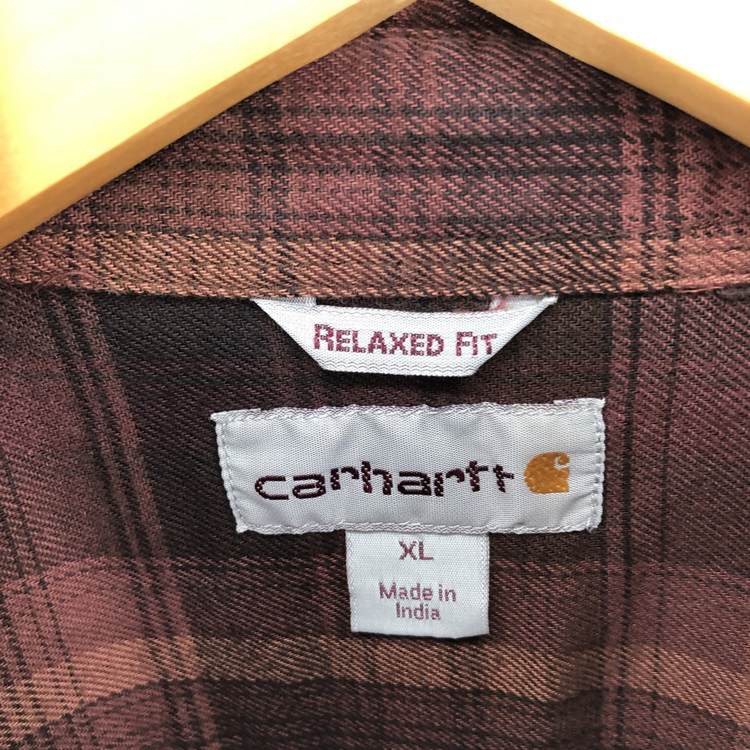 Carhartt RELAXED FIT long sleeve button down flannel check shirt men's XL equivalent /eaa486438