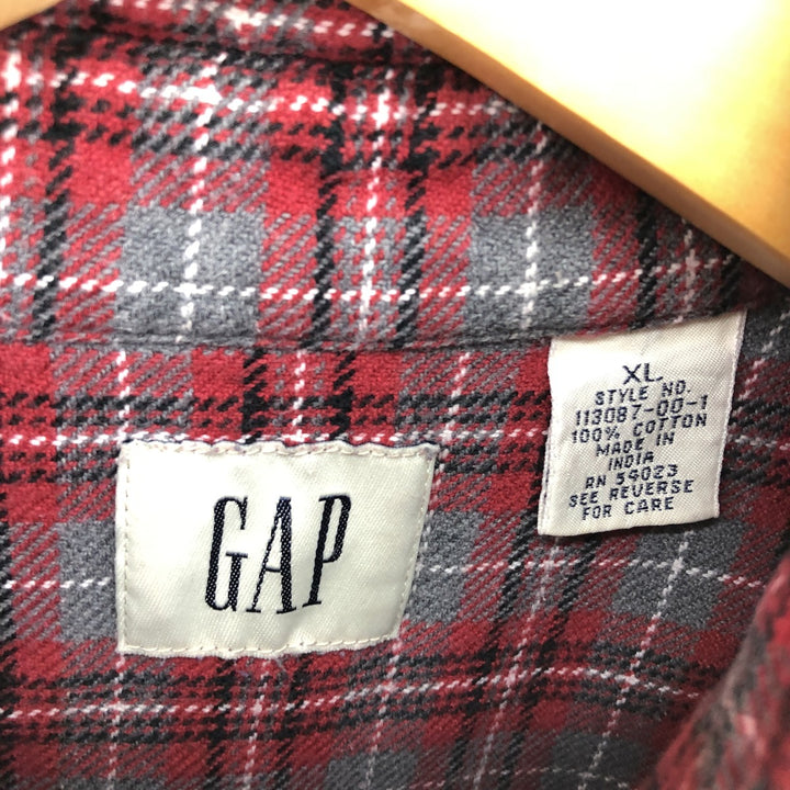 90'S GAP Old Gap Long Sleeve Button Down Flannel Check Shirt Men's XL Vintage /eaa486441