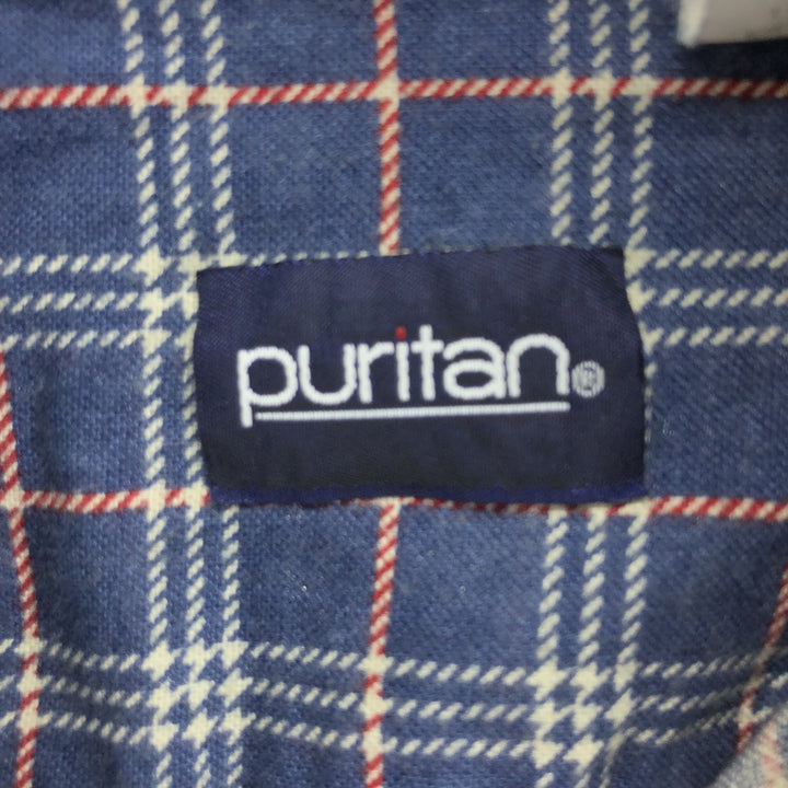 Puritan Long Sleeve Flannel Check Shirt Men's Size L Vintage /eaa486501