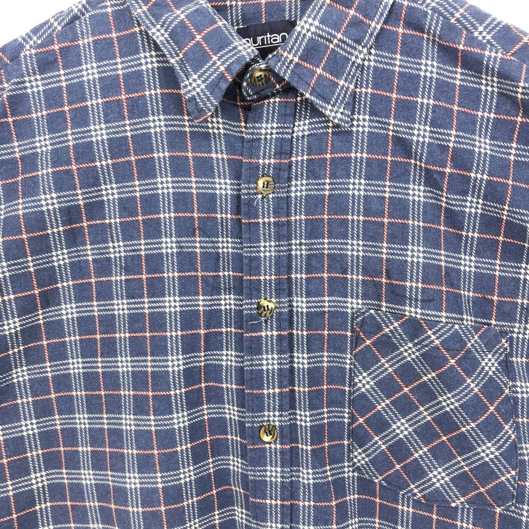 Puritan Long Sleeve Flannel Check Shirt Men's Size L Vintage /eaa486501