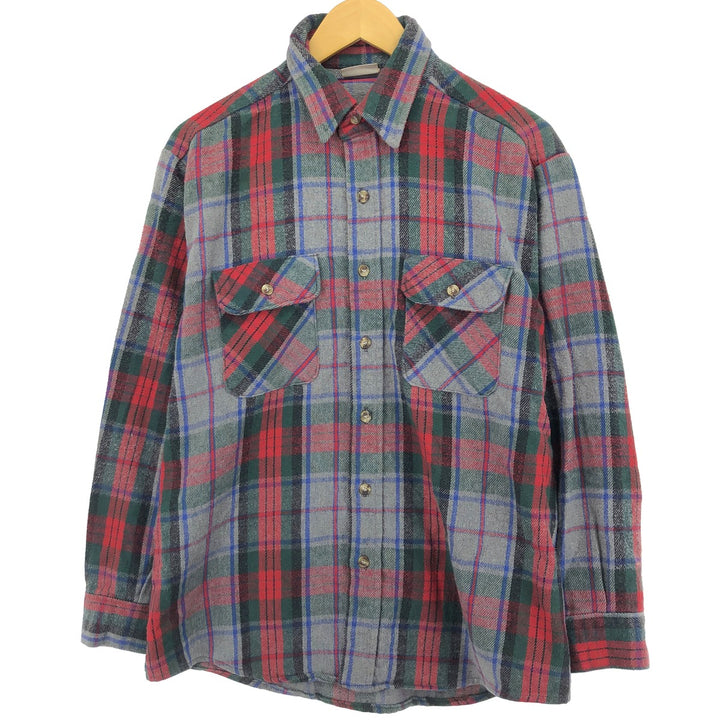 90'S Five Brother Long Sleeve Flannel Check Shirt Made in USA Men's L Size Vintage /eaa486506