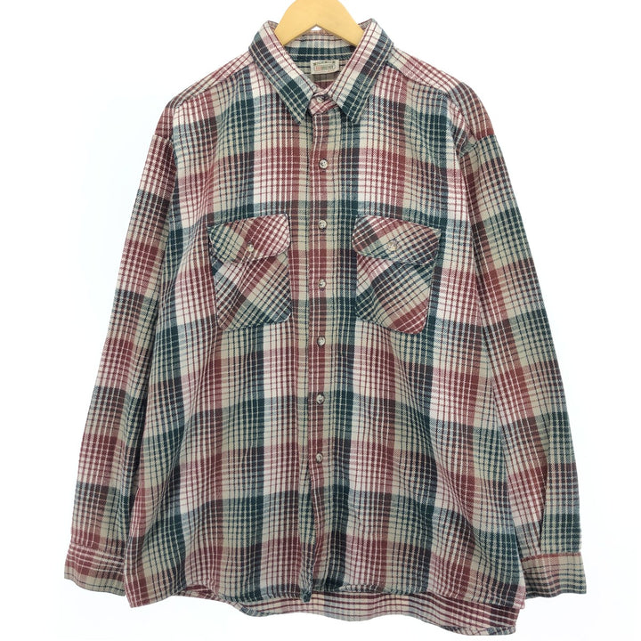 90'S Five Brother Long Sleeve Heavy Flannel Check Shirt Made in USA Men's XXL Vintage /eaa486507