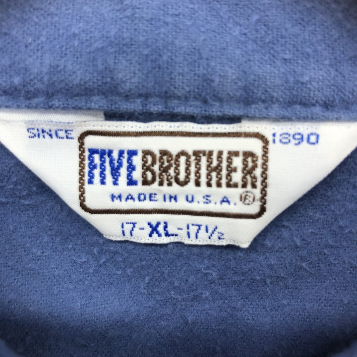 70s~80'S Five Brother Long Sleeve Chamois Cloth Shirt Made in USA Men's XL Vintage /eaa486509