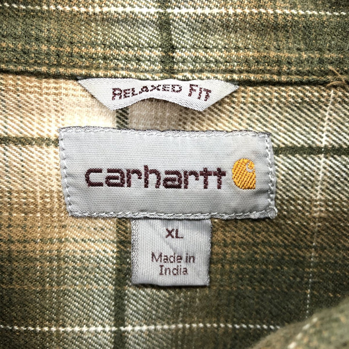 Carhartt RELAXED FIT long sleeve button down flannel check shirt men's XL equivalent /eaa486517