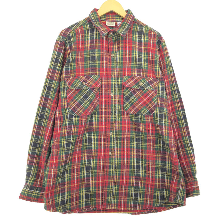 90'S Five Brother Long Sleeve Heavy Flannel Check Shirt Men's XL Vintage /eaa486523