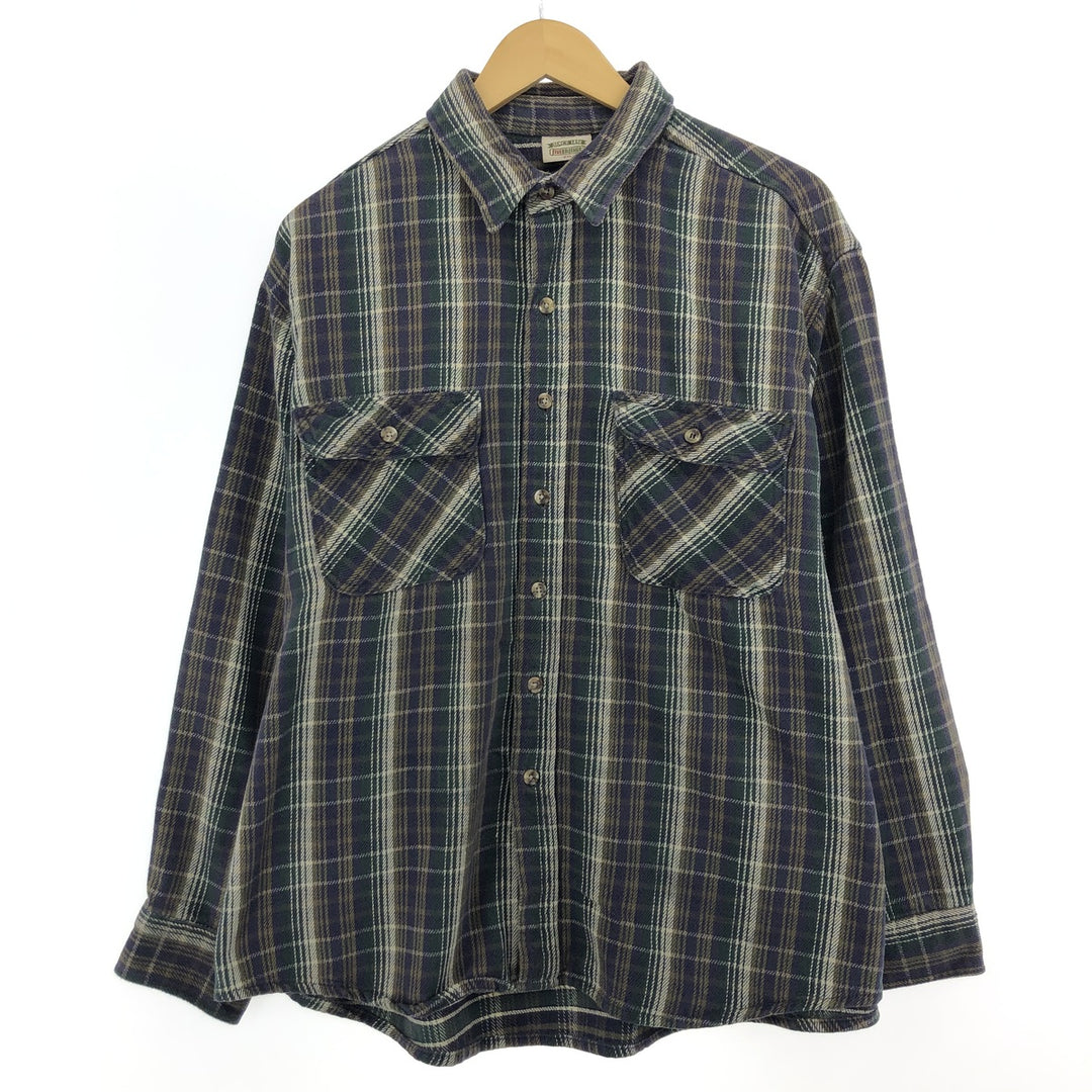 90'S Five Brother Check Pattern Long Sleeve Flannel Check Shirt Men's XXL Vintage /eaa486532