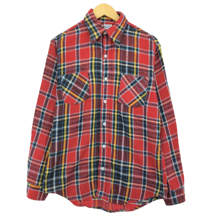 70'S JCPenney BIG MAC Long Sleeve Heavy Flannel Check Shirt Men's Medium Vintage /eaa486551