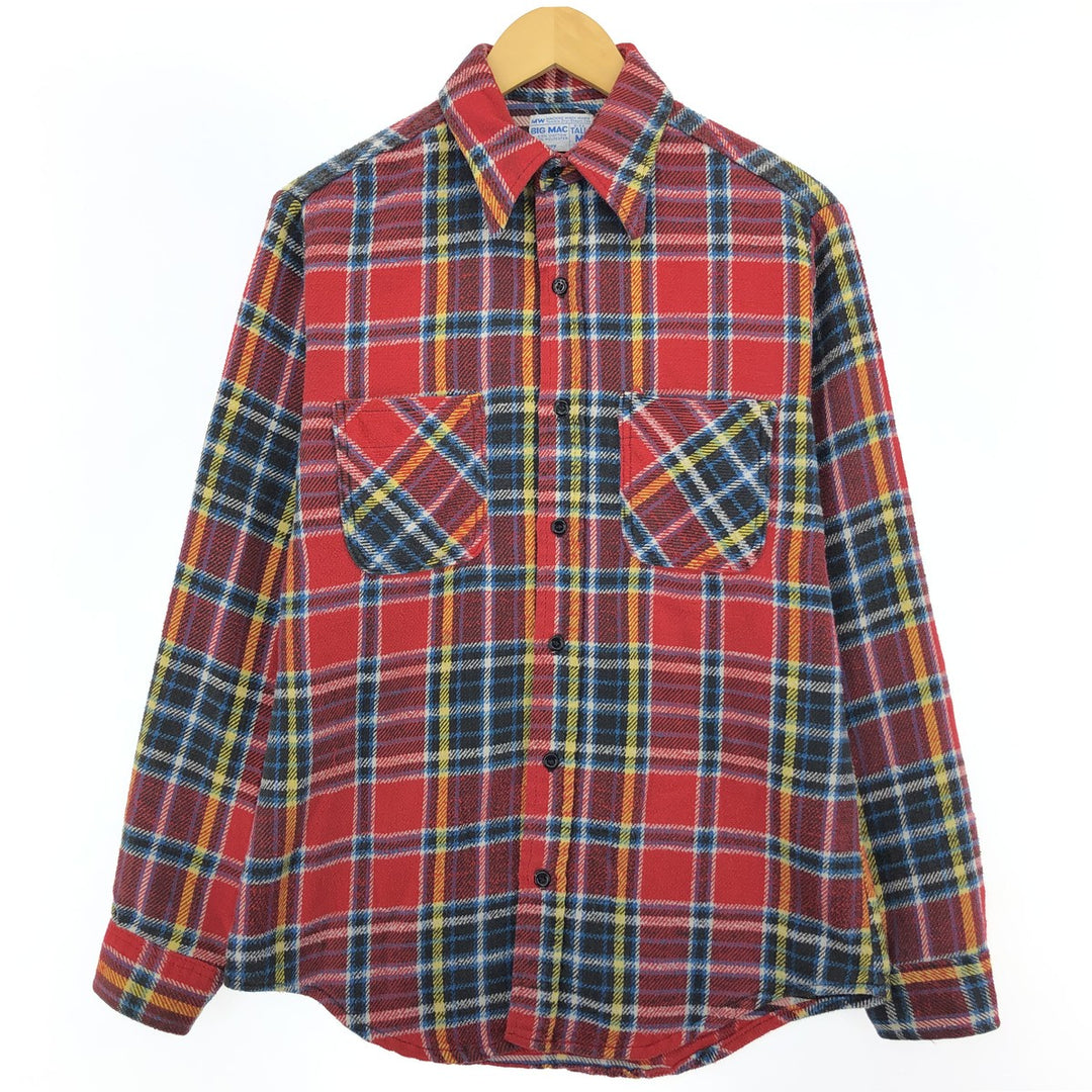70'S JCPenney BIG MAC Long Sleeve Heavy Flannel Check Shirt Men's Medium Vintage /eaa486554