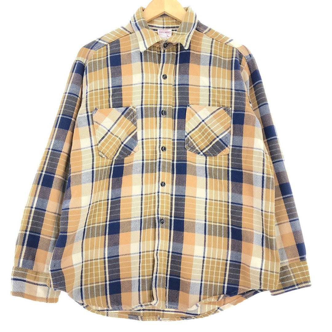 70'S BIG MAC JCPenny long sleeve heavy flannel check shirt, men's size L, vintage /eaa486555