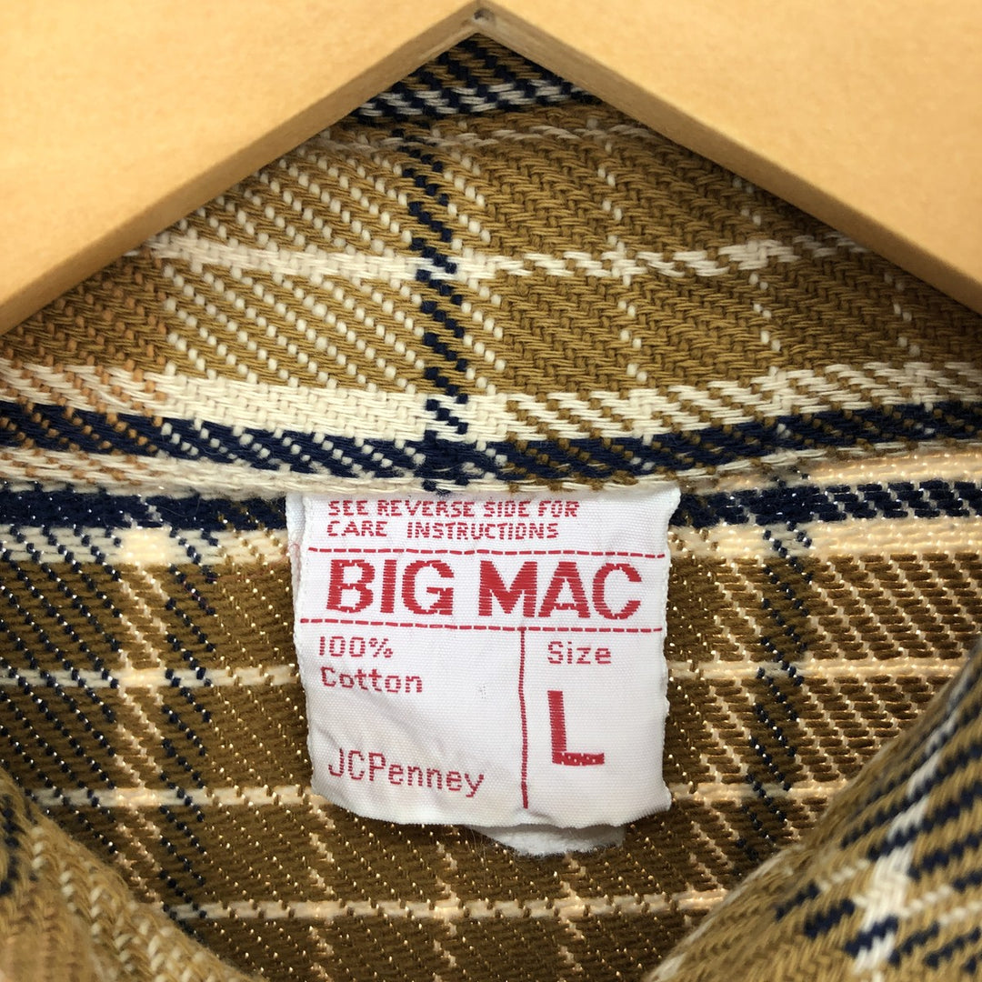 70'S BIG MAC JCPenny long sleeve heavy flannel check shirt, men's size L, vintage /eaa486555