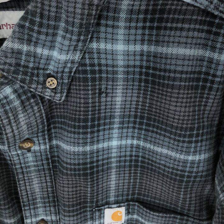 Carhartt RELAXED FIT Check Pattern Long Sleeve Button-Down Heavy Flannel Check Shirt Men's XXL / eaa486603