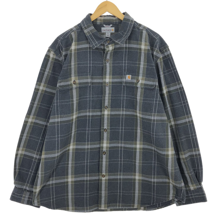 Carhartt ORIGINAL FIT long sleeve heavy flannel check shirt, men's XL equivalent / eaa486610