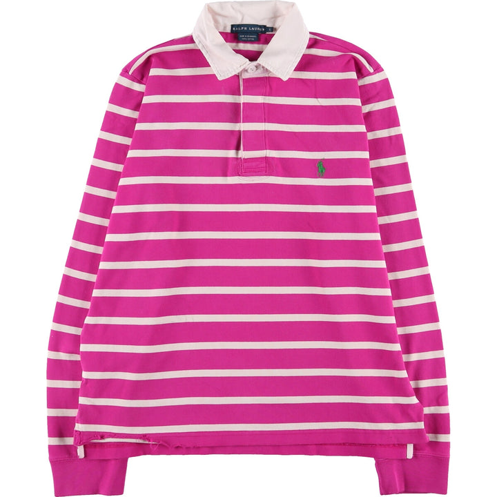 Ralph Lauren Striped Pattern Long Sleeve Rugby Shirt Women's Size L / eaa486683