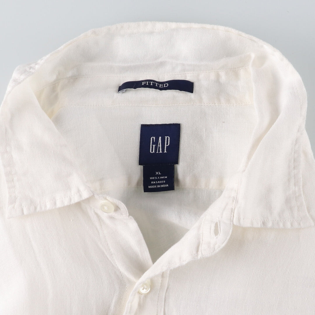 GAP FITTED Long Sleeve Linen Shirt Men's XL /eaa486808