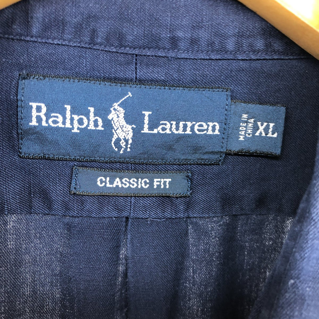 Ralph Lauren Classic Fit Long Sleeve Linen Button Down Shirt Men's XL / eaa486815