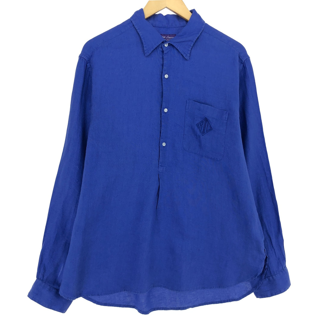 Ralph Lauren BLAKE long sleeve linen shirt made in Italy, men's size L /eaa486816