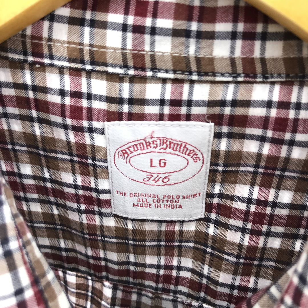 Brooks Brothers 346 Long Sleeve Button-Down Check Shirt, Men's Size L / eaa486824