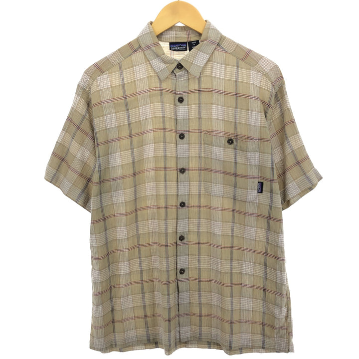 00'S Patagonia Willow Crepe Short Sleeve Cotton Check Shirt Men's M size / eaa486827